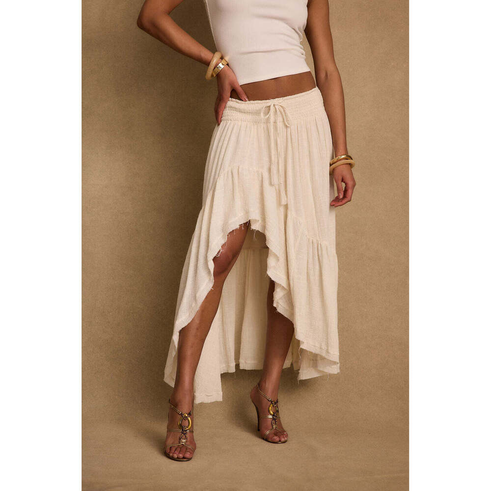 12th Tribe Calista Ivory High Low Maxi Skirt Size SS